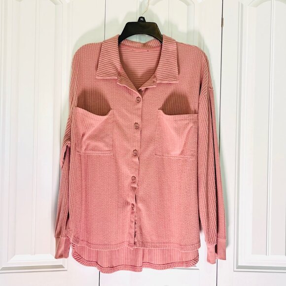 Set of 3: Pretty Pink Oversized Flannel Shirts (XL) Excellent Condition - Picture 4 of 7